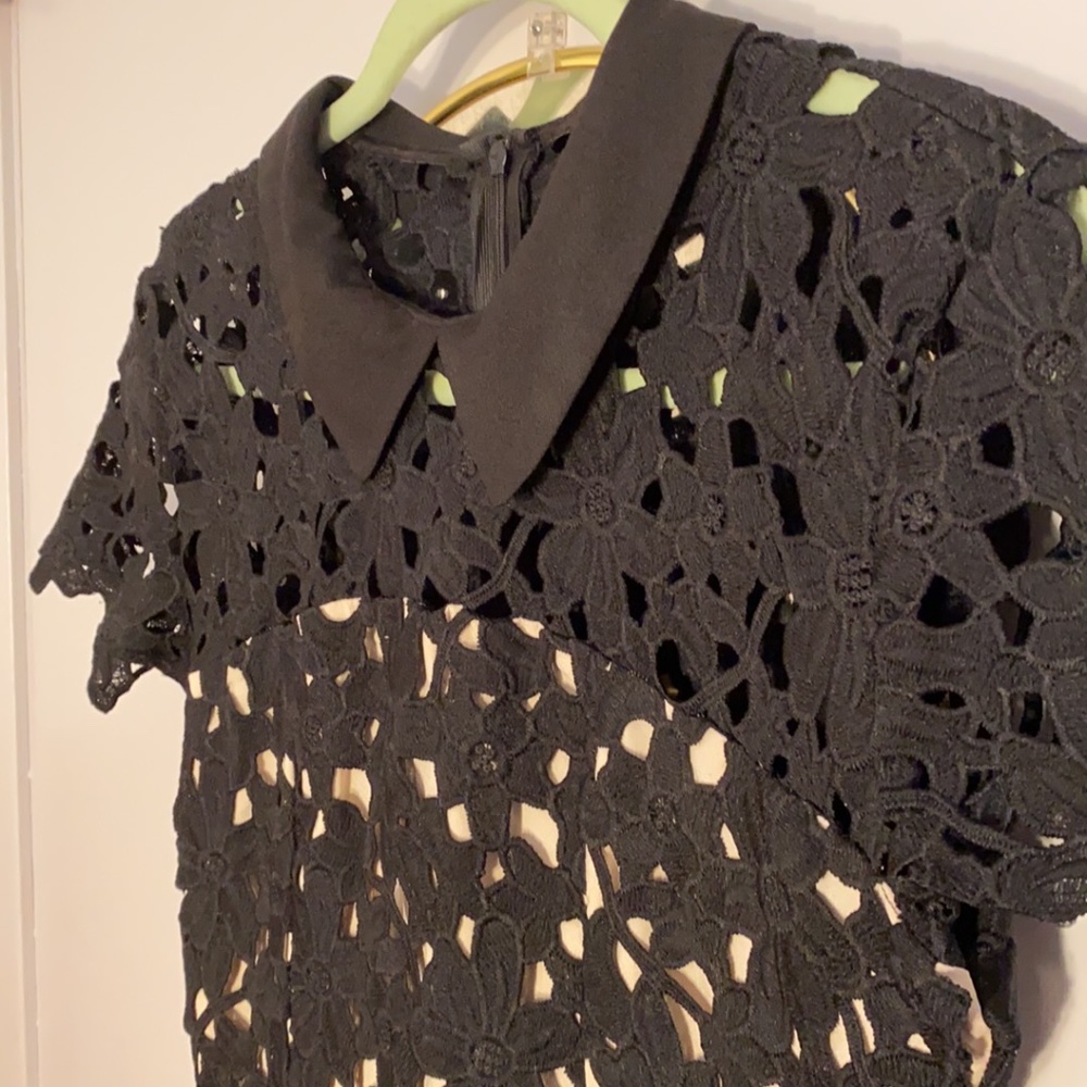 MOVING SALE- BLACK & CREAM COLLARED LACE DRESS